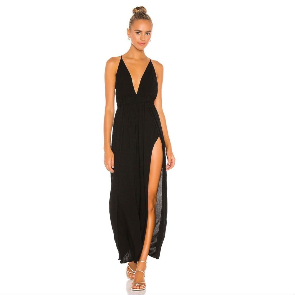 Indah River Solid plunging triangle dress XS/S
